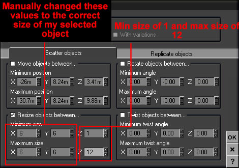 Scatter Size Values